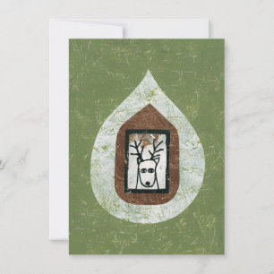 Deer Esperando Que Você Deixe O Cartão De Saudação