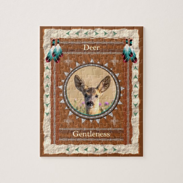 Deer-Gentlness - Quebra-cabeça de Jigsaw com caixa (Vertical)