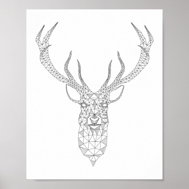 Deer Geométrico Poster (Frente)