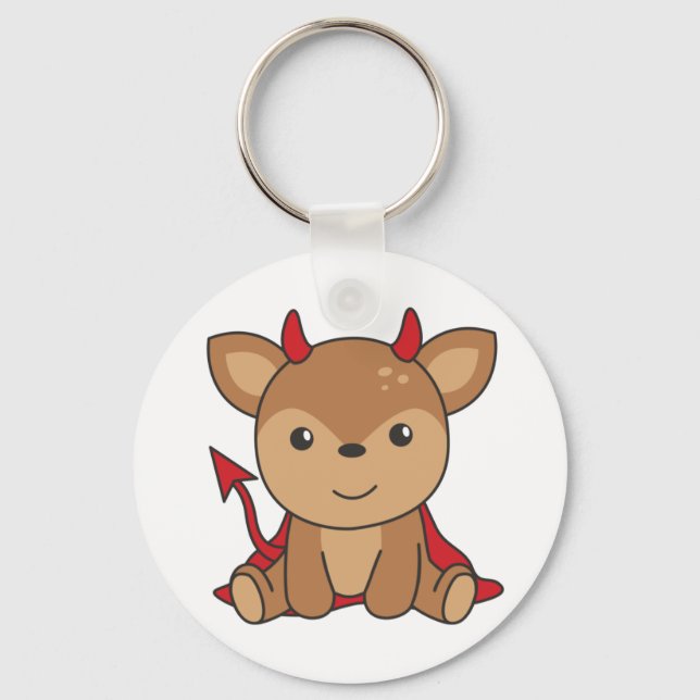 Deer Halloween Cute Devil Witume Chaveiro (Frente)