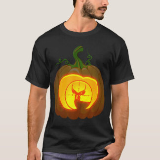 Deer Hunando Camisa De Halloween De Abóbora