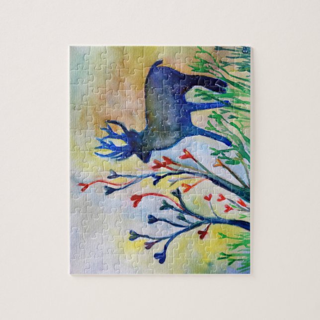 Deer Love 10" x 10" Foto Quebra-cabeça com caixa d (Vertical)