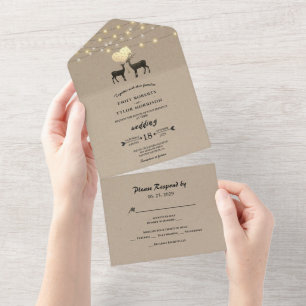 "Deer Love Woodland Deer Strings of Light Wedings"