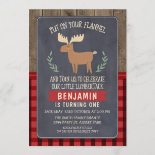 Deer Lumberjack 1 rua Ou Convite Para segundo aniv