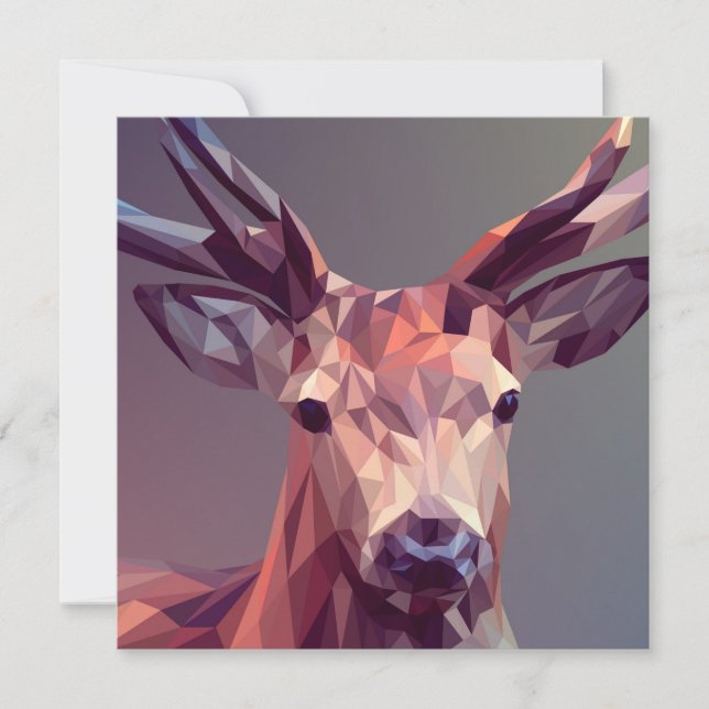 Deer Polygons Art Design Graphic Animal Stag Postc (Frente)