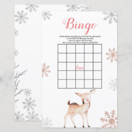 Deer Winter Snowflakes ONEderland Birthday Bingo