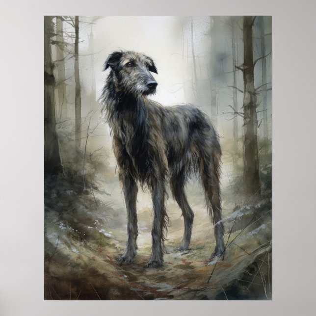 Deerhound Dog Art Impressão Poster (Frente)