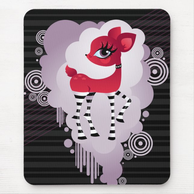Deerie encarnado Mousepad (Frente)