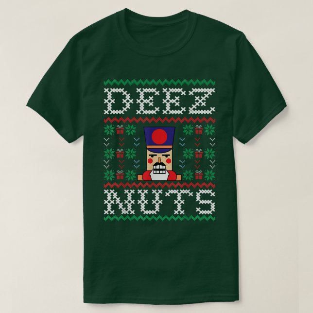 Deez Loucos Nutcracker Engraçado Suéter de Natal F (Frente do Design)