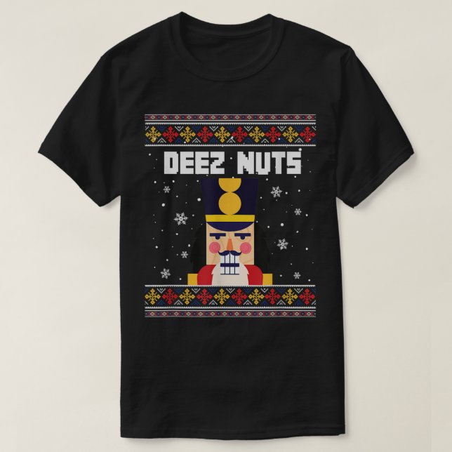 Deez Loucos Nutcracker Engraçado Suéter de Natal F (Frente do Design)