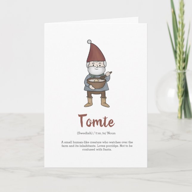 Definição de Gnome Tomte Sueco Cartão de Férias (Frente)
