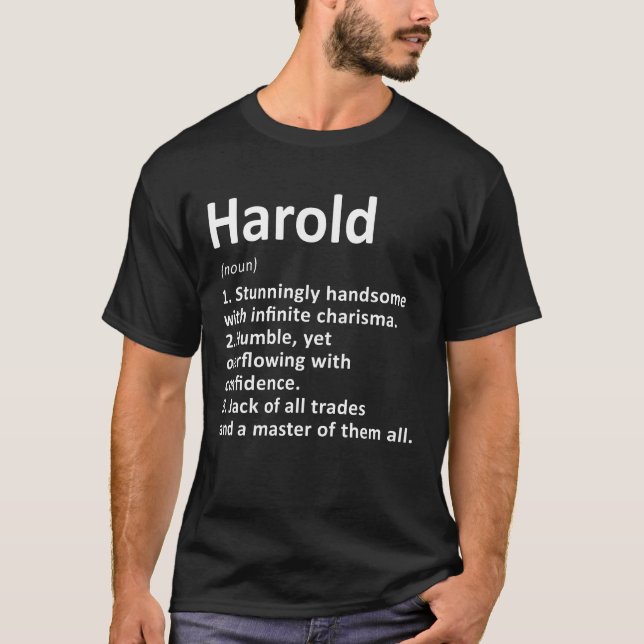 Definição de Harold Nome Personalizado Camisa de A (Frente)