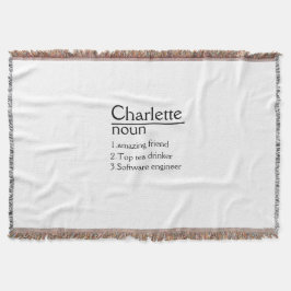 Definição de nome personalizado lança cobertor