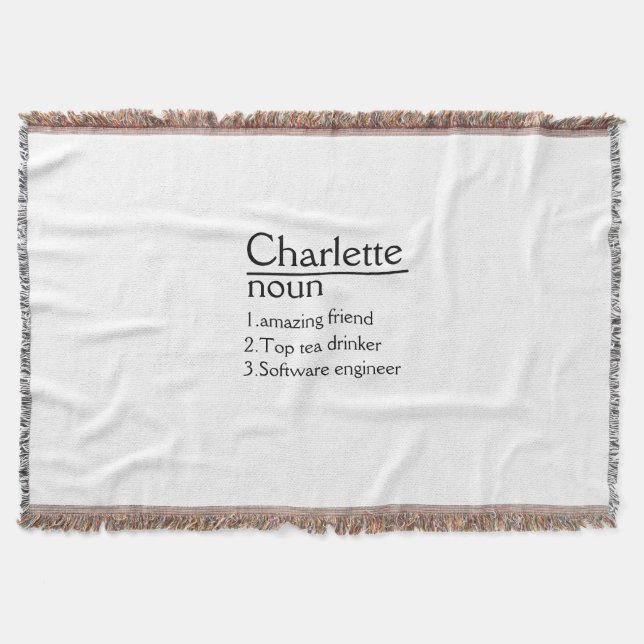 Definição de nome personalizado lança cobertor (Frente)