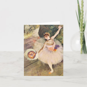 Degas Ballerina com cartão de nota de Buquê de flo
