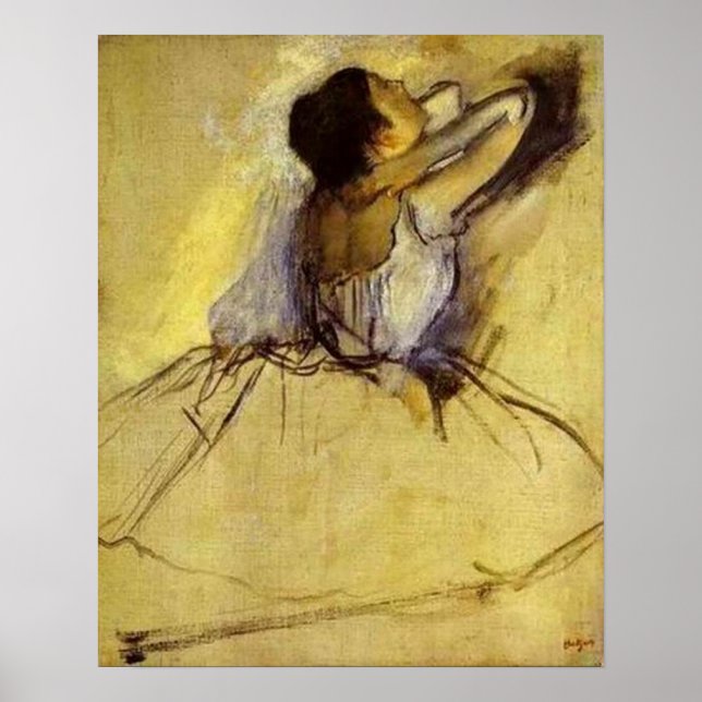 Degas Dancer na Impressão de Belas Artes Amarelas (Frente)