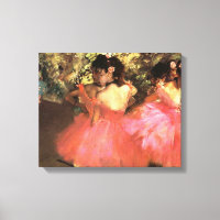 Degas Dancers em embrulho de Canvas rosa