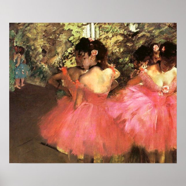 Degas Dancers em Poster rosa (Frente)