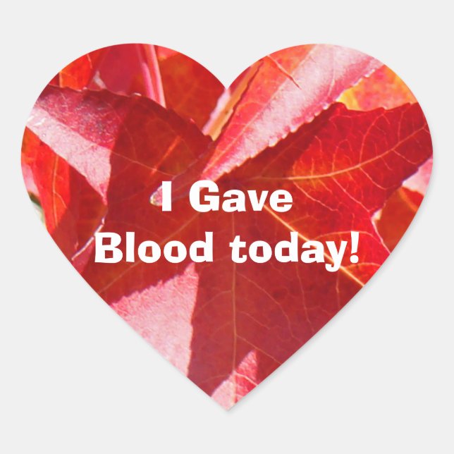 Dei Sangue hoje adesivos Doadores de Sangue Coraçã (Frente)