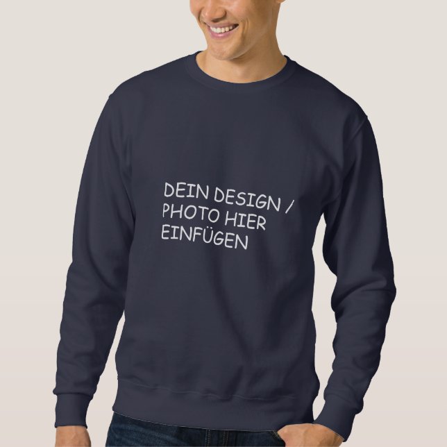 DEIN DESIGN / FOTO Herren Sweatshirt Pullover blau (Frente)