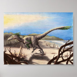 Deinonychus na Impressão da praia