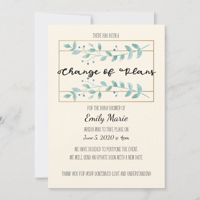 Deixa a alteração do cartão de Chá de fraldas dos  (Frente)