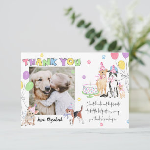 Deixa Cachorro Pawty primeiro Cartões de agradecim