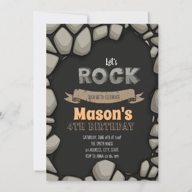 Deixa o convite de festas da rocha (Frente)