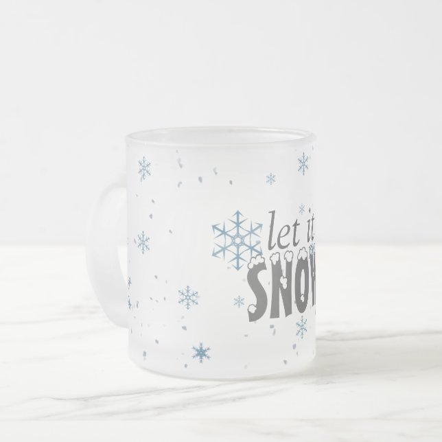 Deixais lhe para nevar caneca do floco de neve (Frente Esquerda)