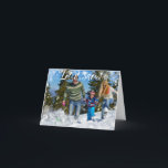 Deixais lhe para nevar cartão com fotos dobrado do<br><div class="desc">Envie seus próprios cartões de natal personalizados com este cartão com fotos dobrado do estilo. É perfeito para mostrar fora fotos da viagem do esqui e seu amor do tempo do inverno com ele é deixou-o nevar mensagem na beira dianteira e branca dos flocos de neve. Use os campos do...</div>