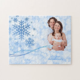 Deixais lhe para nevar quebra-cabeça azul