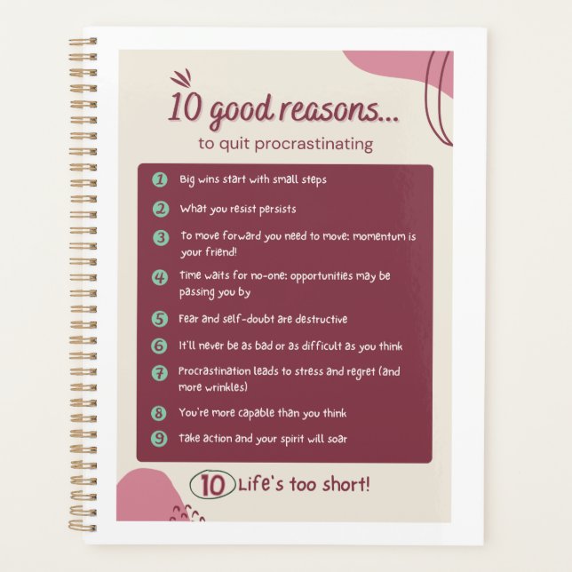 Deixar de procrastinar o planejador diário (Frente)