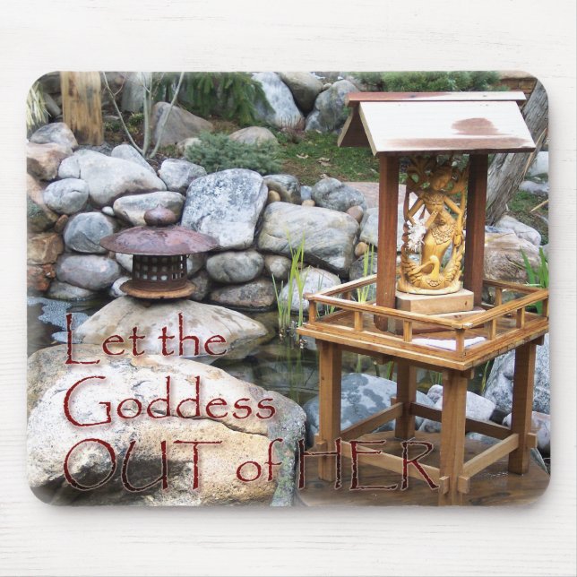 Deixe a deusa para fora Mousepad (Frente)