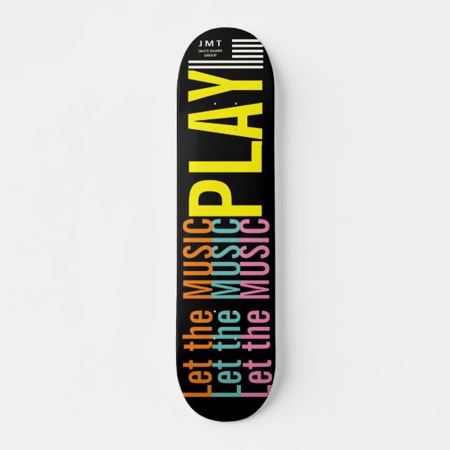 DEIXE A MÚSICA TOCAR   JMT 7 3/4" Skateboard Deck (Frente)