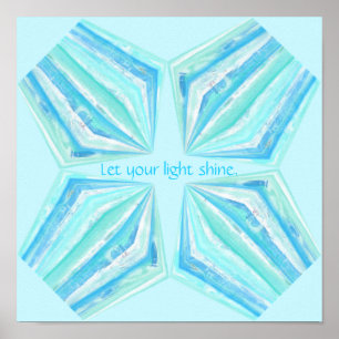 Deixe a sua luz brilhar, turquesa gemas poster