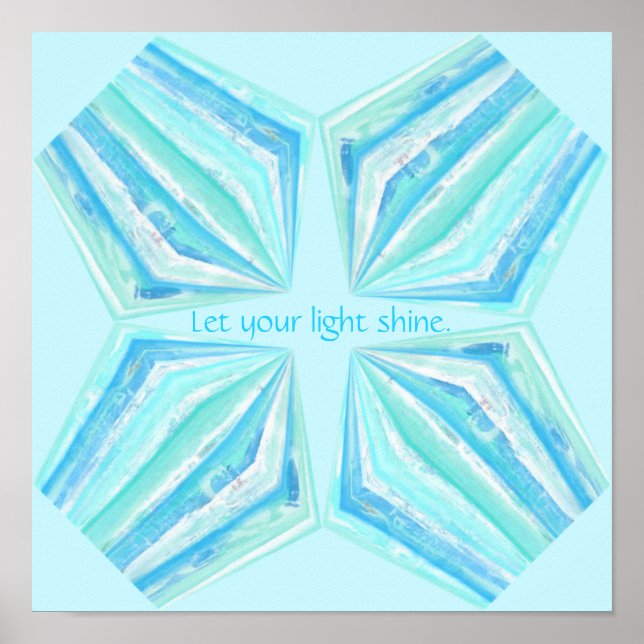 Deixe a sua luz brilhar, turquesa gemas poster (Frente)