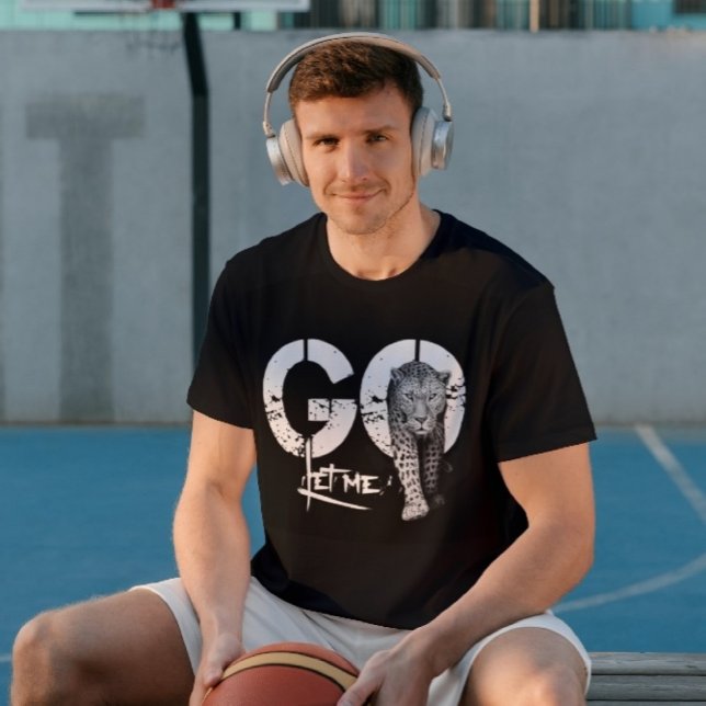 Deixe-me ir camiseta moderna negra do Leopardo (Criador carregado)