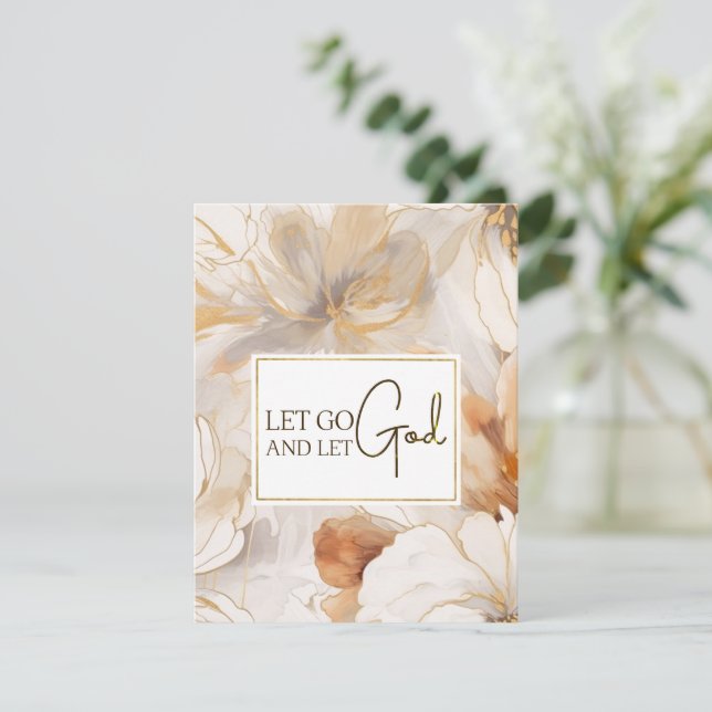 Deixe-me ir e deixe que Deus, cristão, cite um car (Em pé/Frente)