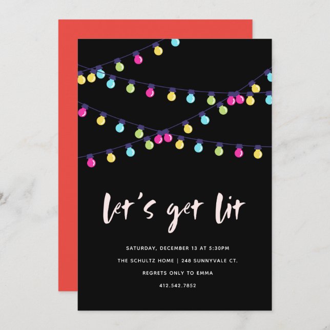 Deixe-me ver Anos novos Convite de festas (Frente/Verso)