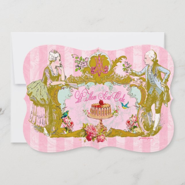 Deixe-nos comer convites de festas do bolo (Frente)