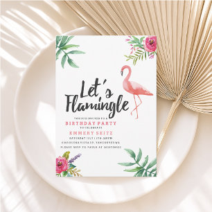 Deixe-nos convite de aniversário de Flamingle