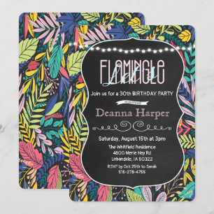 Deixe-nos convite de aniversário tropical de