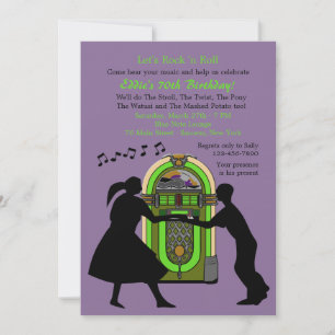 Deixe-nos convite de festas do rock and roll