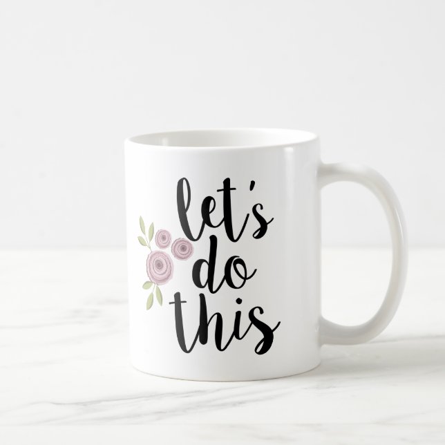 Deixe-nos fazer esta caneca de café branco preta (Direita)