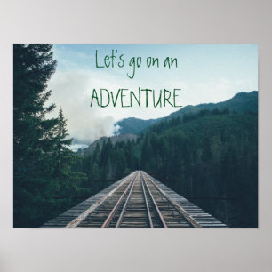Deixe-nos ir em um poster inspirador da aventura