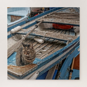 Deixe-nos ir pescar - quebra-cabeça do gato -