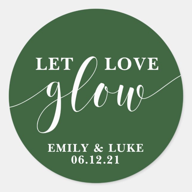 Deixe o amor brilhar... adesivos de Favor de Casam (Frente)