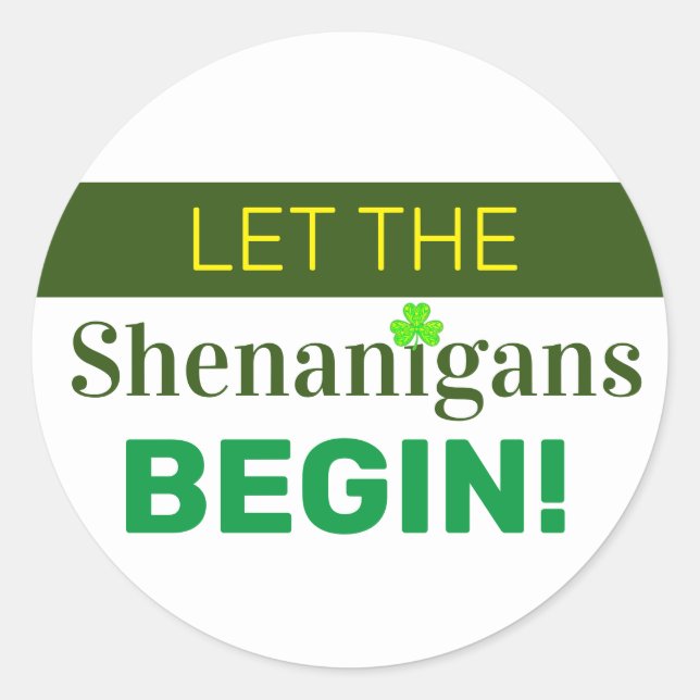Deixe o Caos Começar Adesivo Redondo Clássico (Frente)