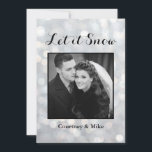 Deixe-o Cartão com fotos de Férias de Neve em Prat<br><div class="desc">O tipo de fita do rico em um plano de fundo cintilante acentua sua foto neste cartão de feriado romântico.</div>