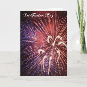 Deixe o cartão dos fogos-de-artifício do anel da